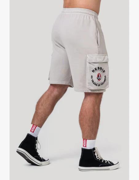 NEBBIA • NEBBIA Washed volné cargo šortky LEGACY šedé • Nebshop.cz