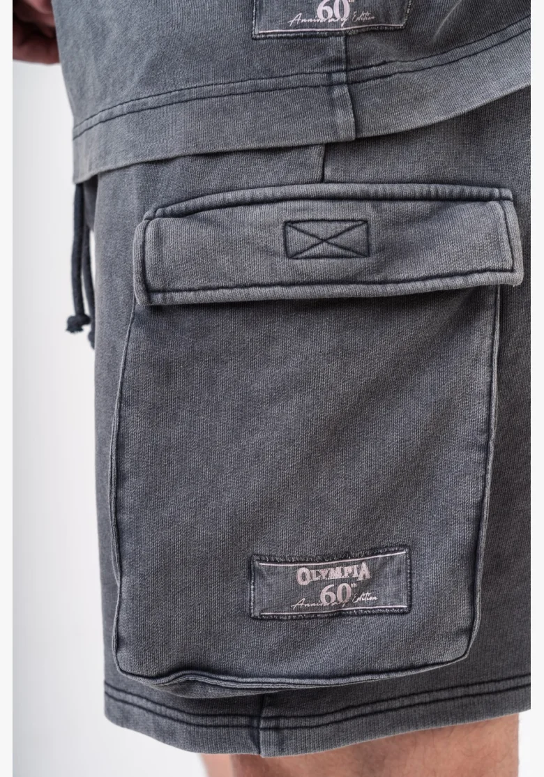 NEBBIA • NEBBIA Washed volné cargo šortky LEGACY šedé • Nebshop.cz