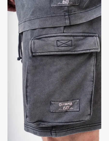 NEBBIA • NEBBIA Washed volné cargo šortky LEGACY šedé • Nebshop.cz