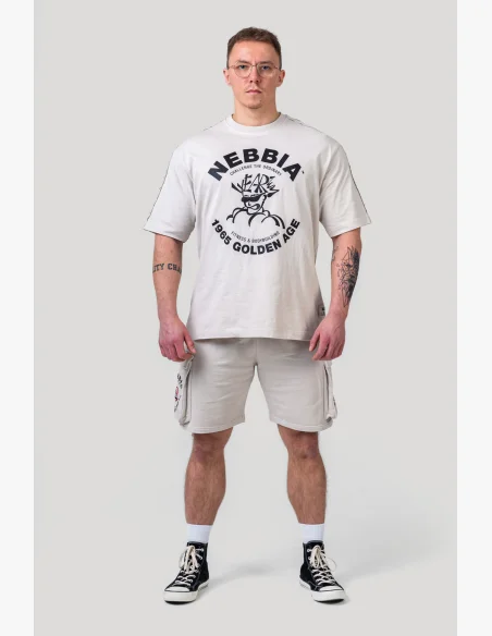 NEBBIA • NEBBIA Washed oversized tričko GOLDEN AGE šedé • Nebshop.cz