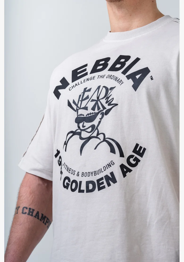 NEBBIA • NEBBIA Washed oversized tričko GOLDEN AGE šedé • Nebshop.cz
