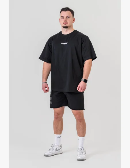 NEBBIA • NEBBIA GYM ESSENTIALS Oversized tričko černé • Nebshop.cz
