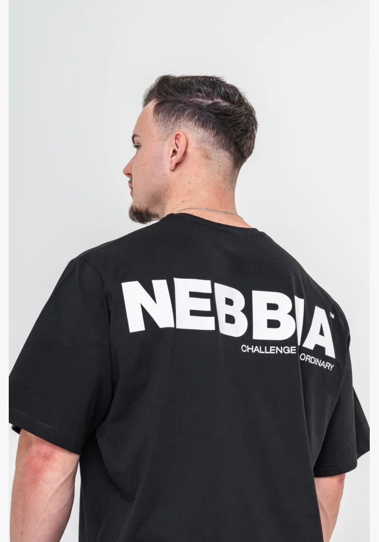 NEBBIA • NEBBIA GYM ESSENTIALS Oversized tričko černé • Nebshop.cz