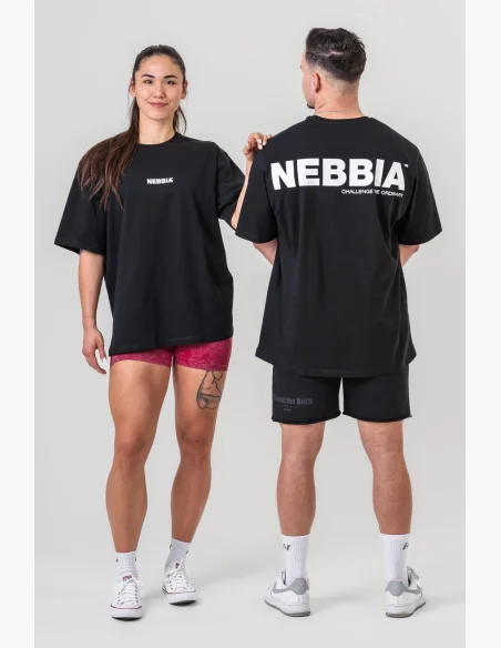 NEBBIA • NEBBIA GYM ESSENTIALS Oversized tričko černé • Nebshop.cz