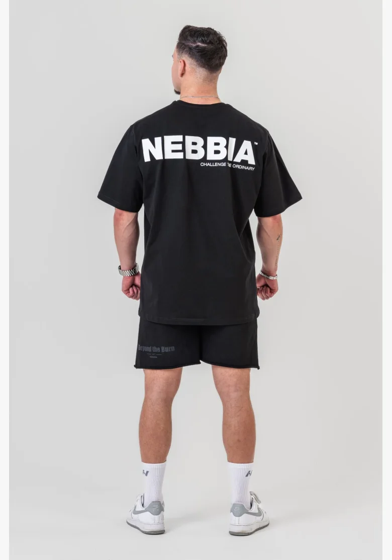NEBBIA • NEBBIA GYM ESSENTIALS Oversized tričko černé • Nebshop.cz