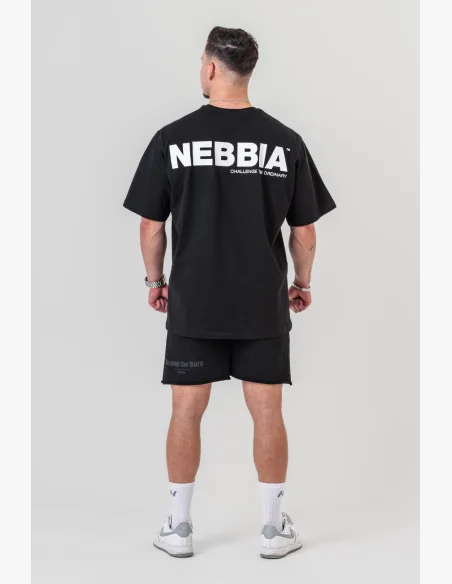 NEBBIA • NEBBIA GYM ESSENTIALS Oversized tričko černé • Nebshop.cz