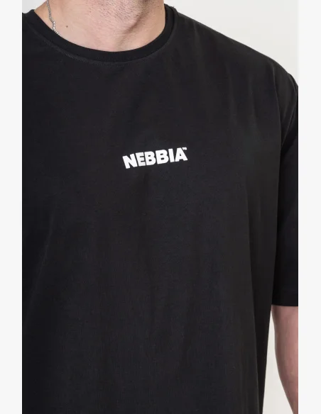 NEBBIA • NEBBIA GYM ESSENTIALS Oversized tričko černé • Nebshop.cz