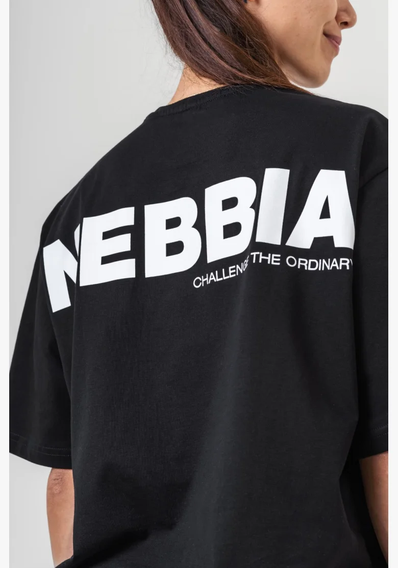 NEBBIA • NEBBIA GYM ESSENTIALS Oversized tričko černé • Nebshop.cz