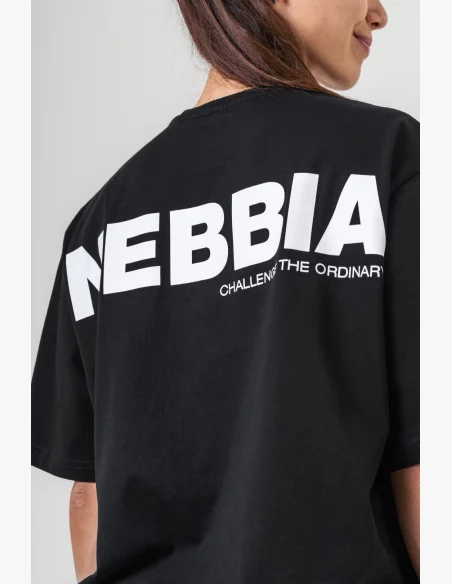 NEBBIA • NEBBIA GYM ESSENTIALS Oversized tričko černé • Nebshop.cz