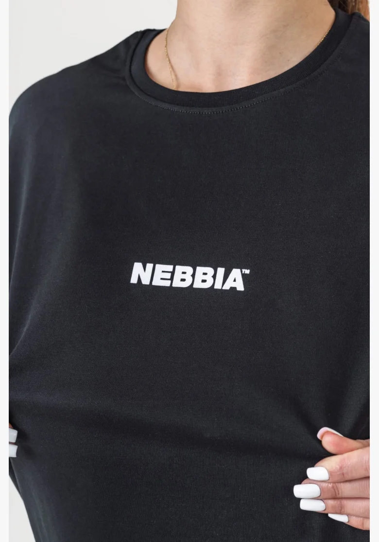 NEBBIA • NEBBIA GYM ESSENTIALS Oversized tričko černé • Nebshop.cz
