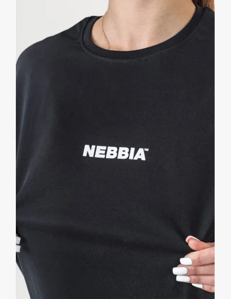 NEBBIA • NEBBIA GYM ESSENTIALS Oversized tričko černé • Nebshop.cz