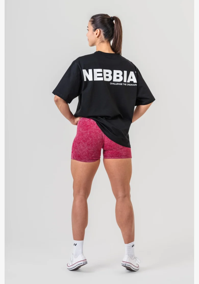NEBBIA • NEBBIA GYM ESSENTIALS Oversized tričko černé • Nebshop.cz