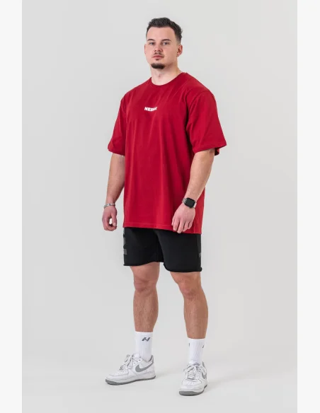 NEBBIA • NEBBIA GYM ESSENTIALS Oversized tričko červené • Nebshop.cz