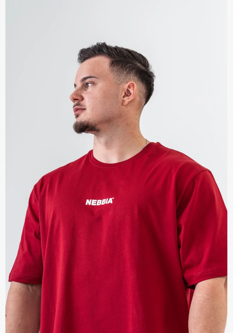 NEBBIA • NEBBIA GYM ESSENTIALS Oversized tričko červené • Nebshop.cz