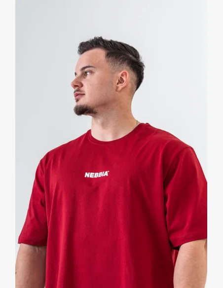 NEBBIA • NEBBIA GYM ESSENTIALS Oversized tričko červené • Nebshop.cz