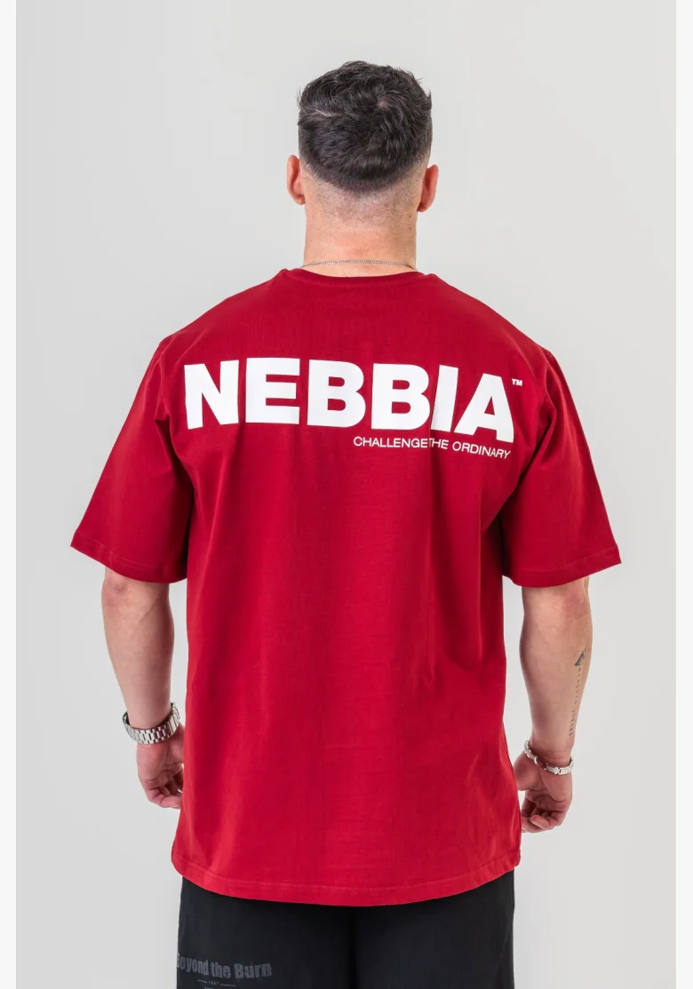 NEBBIA • NEBBIA GYM ESSENTIALS Oversized tričko červené • Nebshop.cz