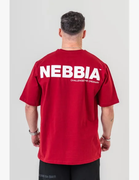 NEBBIA • NEBBIA GYM ESSENTIALS Oversized tričko červené • Nebshop.cz