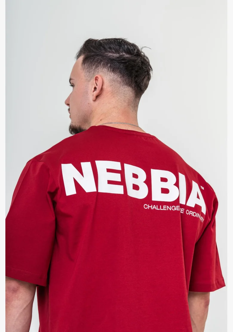 NEBBIA • NEBBIA GYM ESSENTIALS Oversized tričko červené • Nebshop.cz
