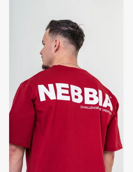 NEBBIA • NEBBIA GYM ESSENTIALS Oversized tričko červené • Nebshop.cz