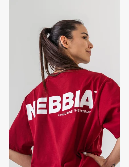 NEBBIA • NEBBIA GYM ESSENTIALS Oversized tričko červené • Nebshop.cz