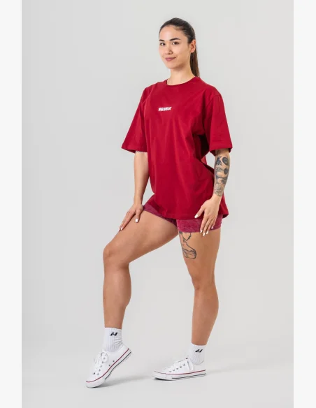 NEBBIA • NEBBIA GYM ESSENTIALS Oversized tričko červené • Nebshop.cz