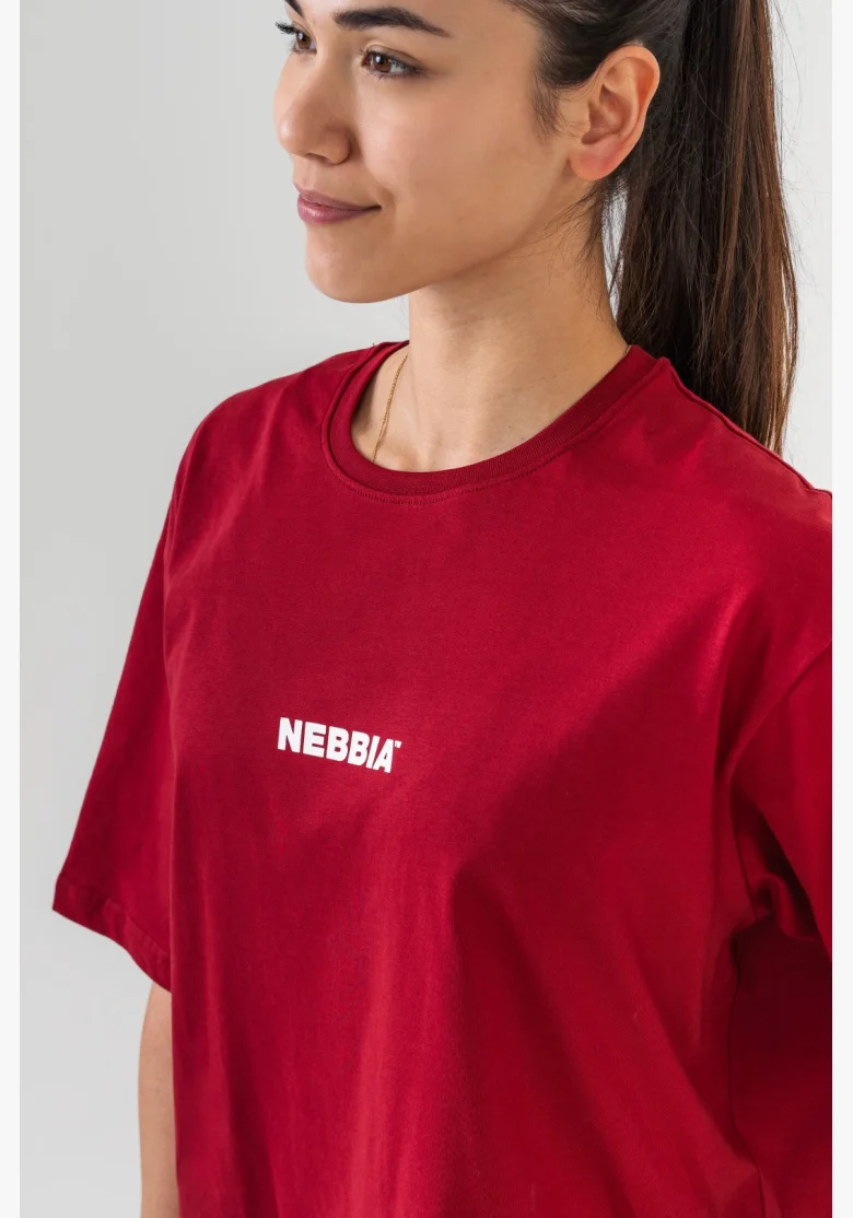 NEBBIA • NEBBIA GYM ESSENTIALS Oversized tričko červené • Nebshop.cz