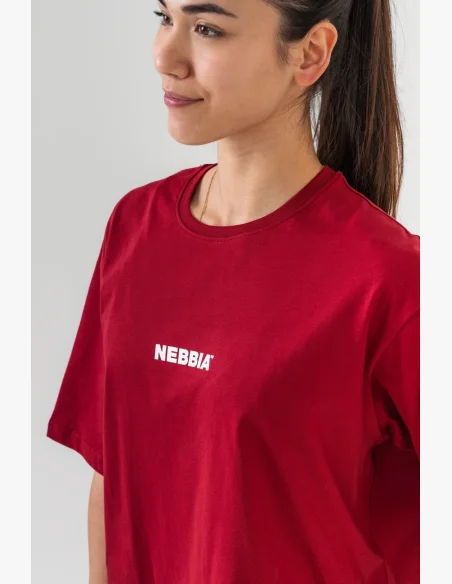 NEBBIA • NEBBIA GYM ESSENTIALS Oversized tričko červené • Nebshop.cz