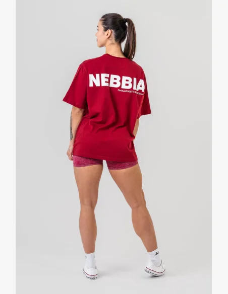 NEBBIA • NEBBIA GYM ESSENTIALS Oversized tričko červené • Nebshop.cz