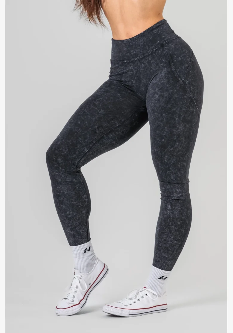 NEBBIA • NEBBIA Washed fitness legíny s vysokým pasem GYM WARRIOR • Nebshop.cz