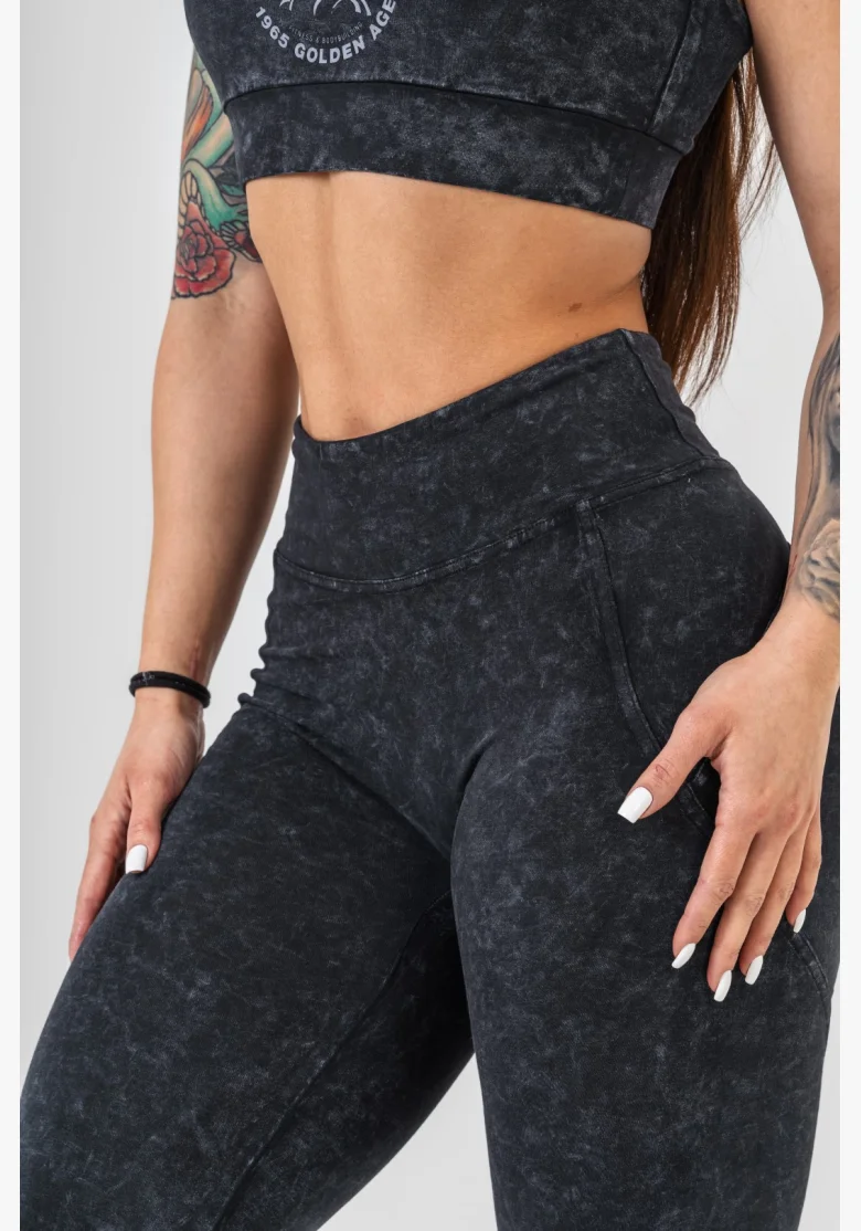 NEBBIA • NEBBIA Washed fitness legíny s vysokým pasem GYM WARRIOR • Nebshop.cz