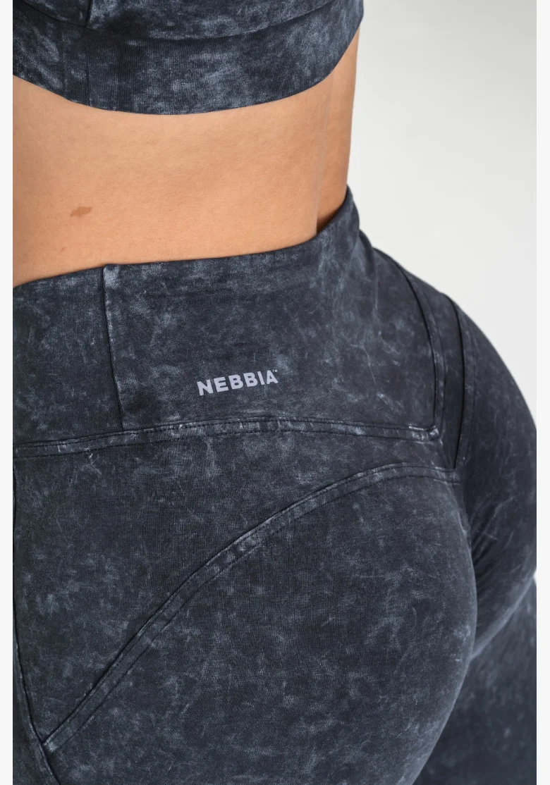 NEBBIA • NEBBIA Washed fitness legíny s vysokým pasem GYM WARRIOR • Nebshop.cz