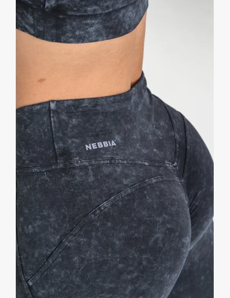 NEBBIA • NEBBIA Washed fitness legíny s vysokým pasem GYM WARRIOR • Nebshop.cz