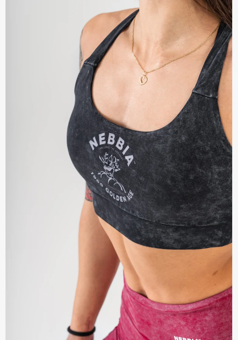 NEBBIA • NEBBIA Washed sportovní podprsenka se střední podporou GOLDEN AGE • Nebshop.cz