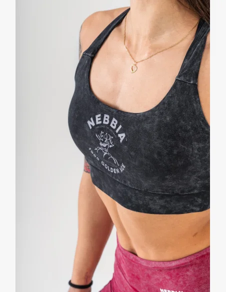 NEBBIA • NEBBIA Washed sportovní podprsenka se střední podporou GOLDEN AGE • Nebshop.cz