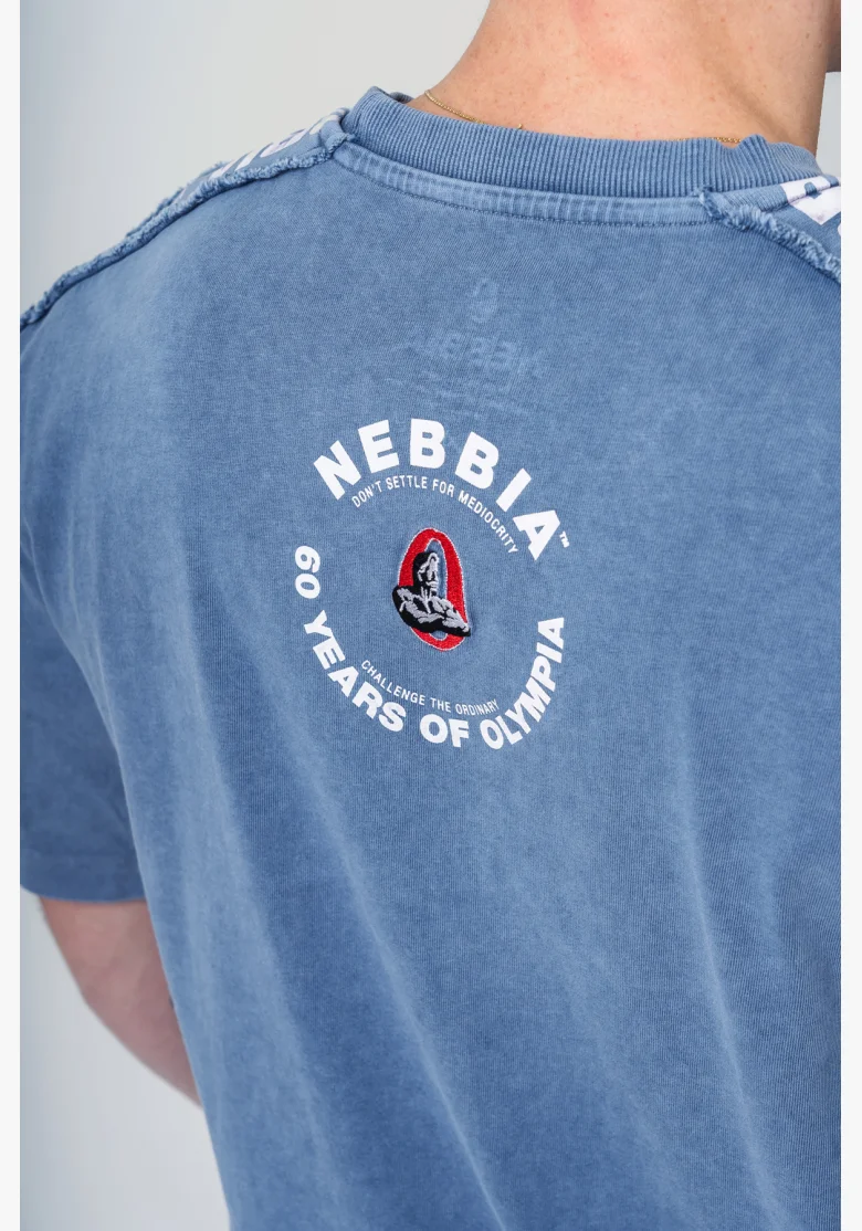 NEBBIA • NEBBIA Washed oversized tričko GOLDEN AGE modré • Nebshop.cz