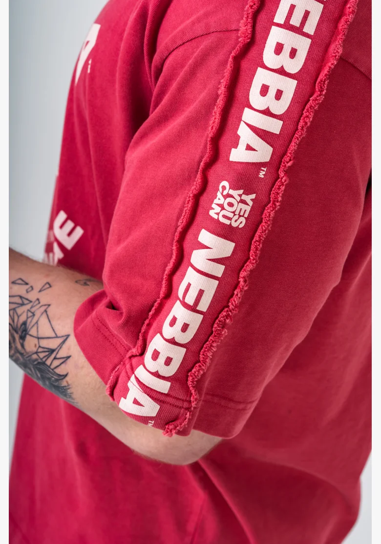 NEBBIA • NEBBIA Washed oversized tričko GOLDEN AGE červené • Nebshop.cz