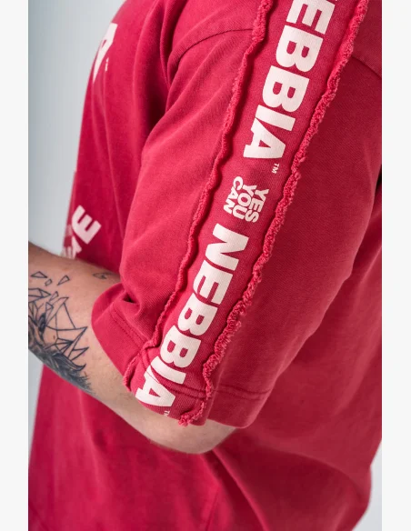 NEBBIA • NEBBIA Washed oversized tričko GOLDEN AGE červené • Nebshop.cz