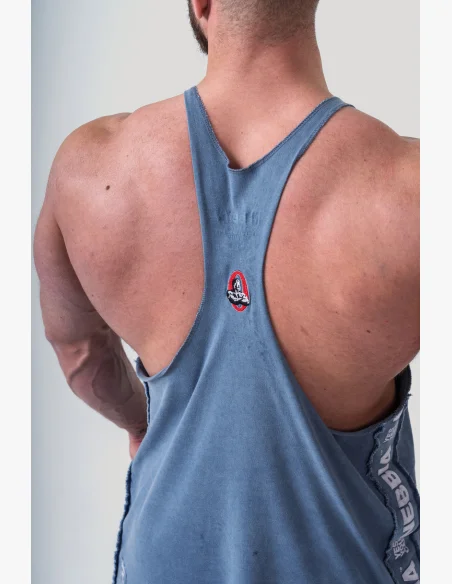 NEBBIA • NEBBIA Washed muscle back stringer GOLDEN AGE modré • Nebshop.cz