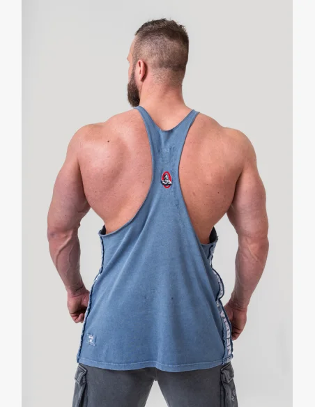 NEBBIA • NEBBIA Washed muscle back stringer GOLDEN AGE modré • Nebshop.cz
