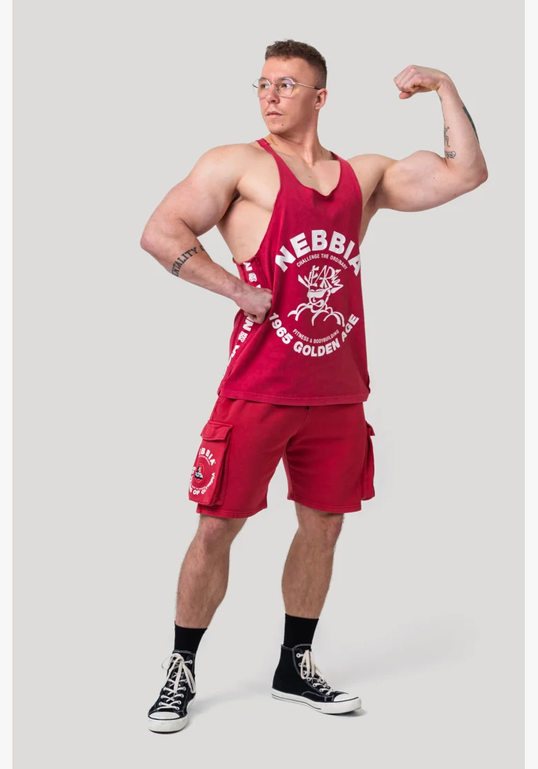 NEBBIA • NEBBIA Washed muscle back stringer GOLDEN AGE šedé • Nebshop.cz
