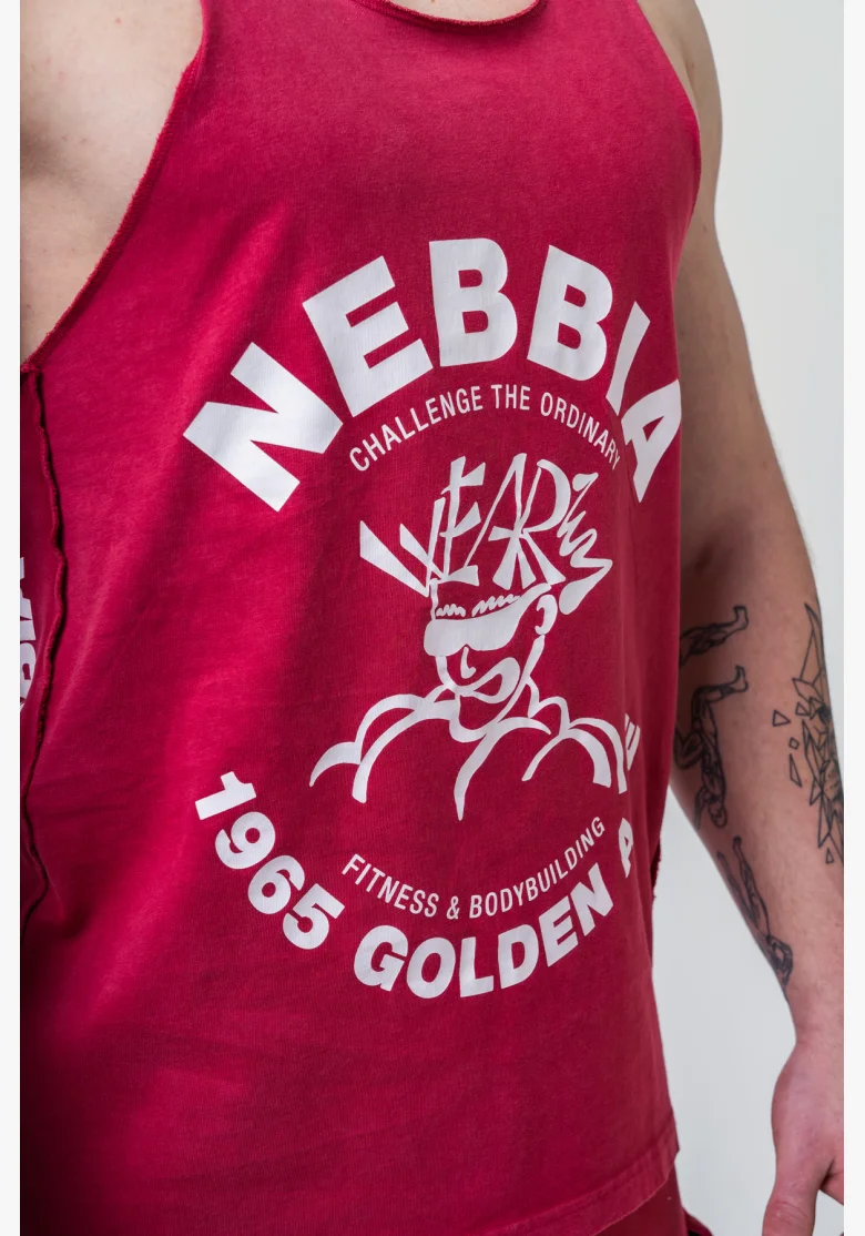 NEBBIA • NEBBIA Washed muscle back stringer GOLDEN AGE šedé • Nebshop.cz