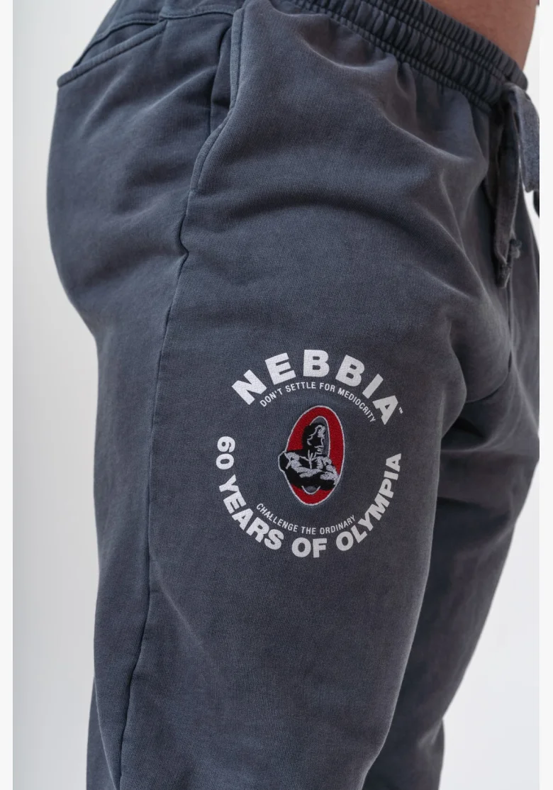 NEBBIA • NEBBIA Washed tepláky s kapsami LEGEND černé • Nebshop.cz