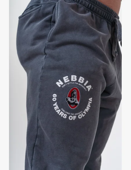 NEBBIA • NEBBIA Washed tepláky s kapsami LEGEND černé • Nebshop.cz