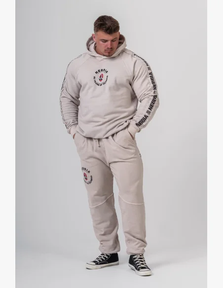 NEBBIA • NEBBIA Washed tepláky s kapsami LEGEND krémové • Nebshop.cz