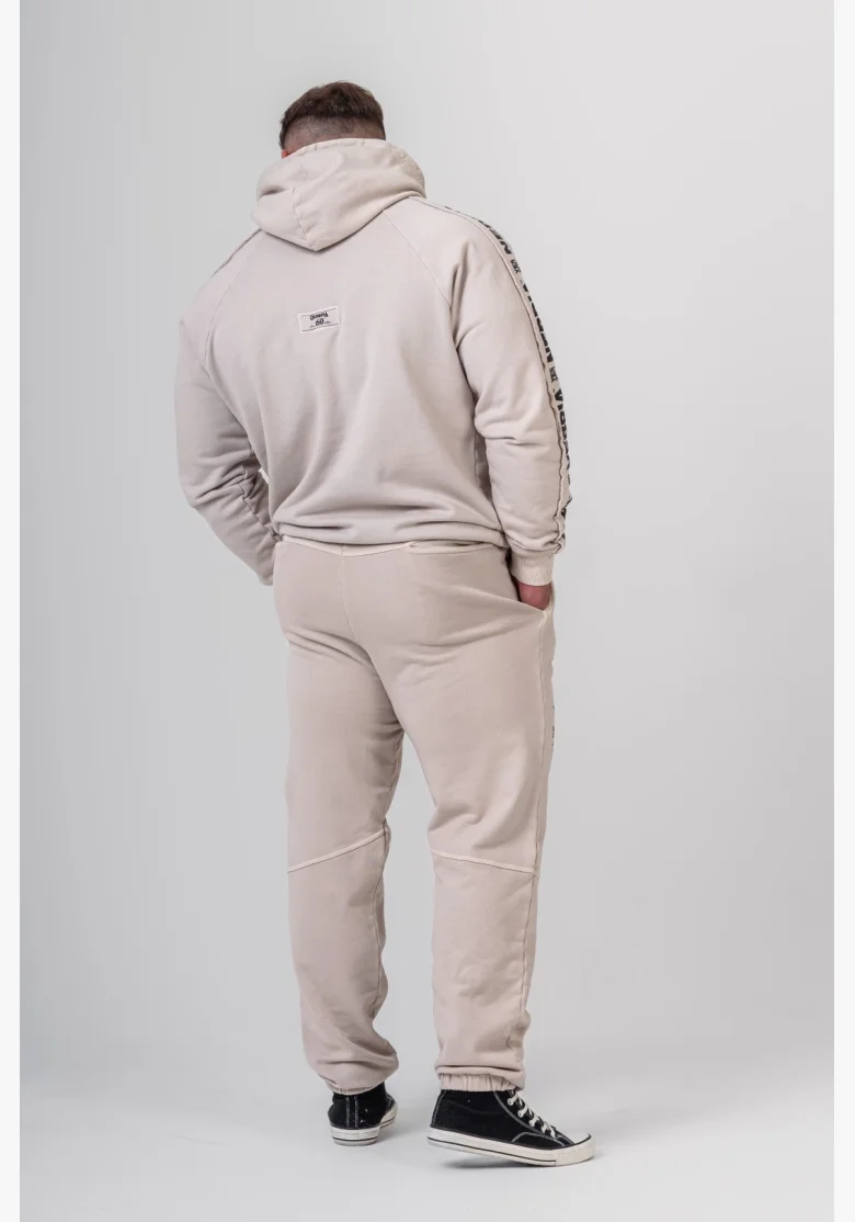 NEBBIA • NEBBIA Washed tepláky s kapsami LEGEND krémové • Nebshop.cz