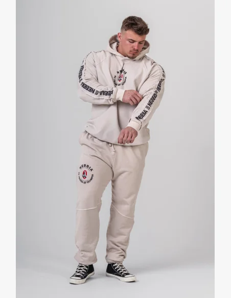 NEBBIA • NEBBIA Washed tepláky s kapsami LEGEND krémové • Nebshop.cz