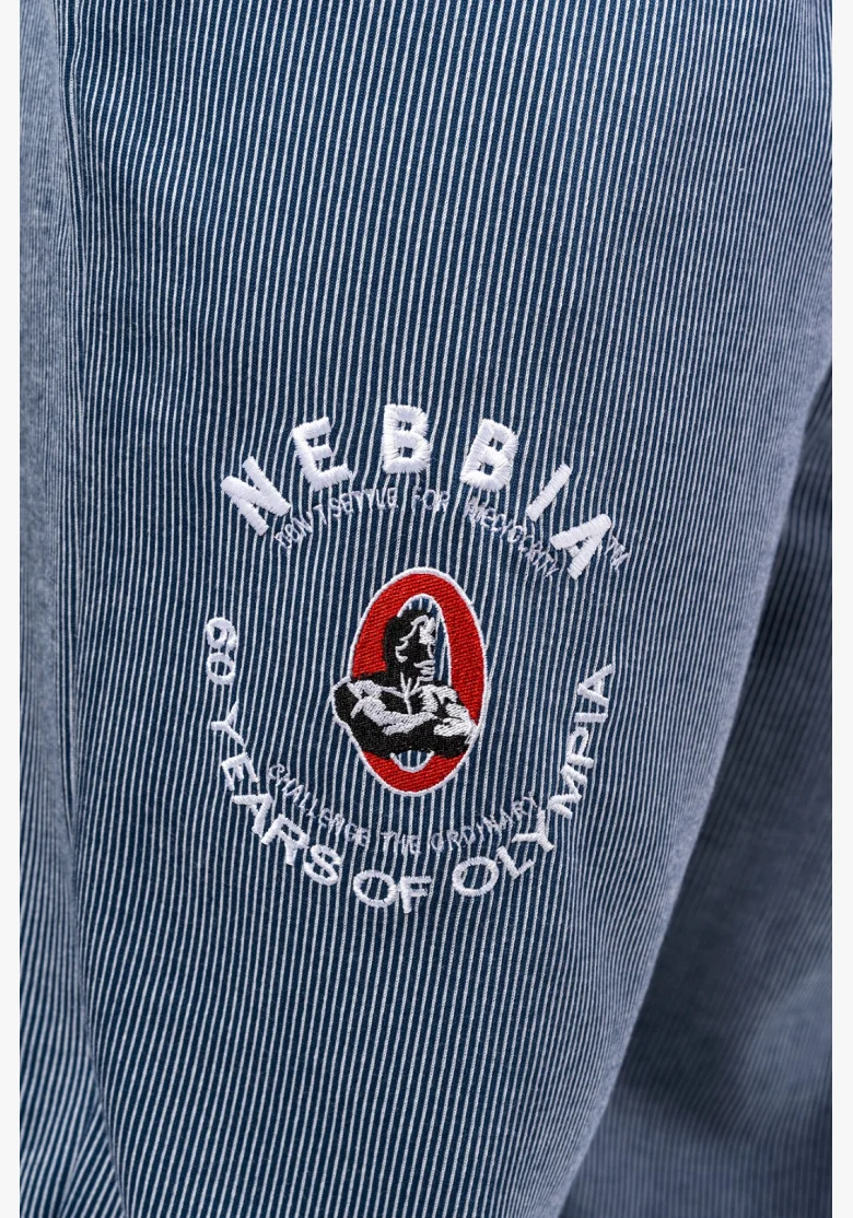 NEBBIA • NEBBIA Oversized tepláky SIGNATURE modré • Nebshop.cz