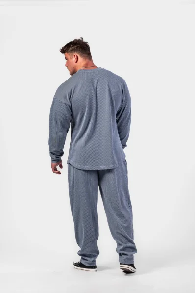 NEBBIA • NEBBIA Oversized mikina bez kapuce SIGNATURE modrá • Nebshop.cz 2