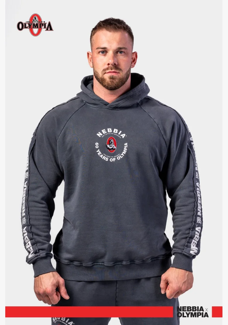 NEBBIA • NEBBIA Washed mikina s kapucí HERITAGE černá • Nebshop.cz