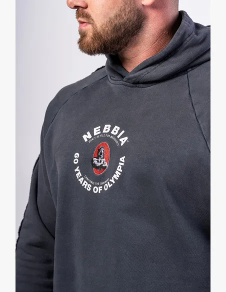NEBBIA • NEBBIA Washed mikina s kapucí HERITAGE černá • Nebshop.cz